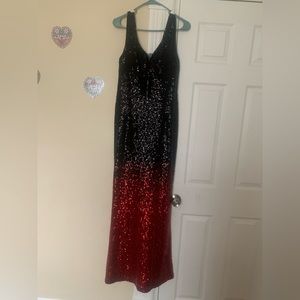 Red and black sparkly mermaid dress